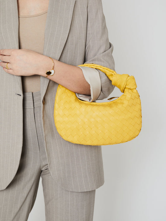 Silva Mini Vegan Leather Handle Bag Yellow