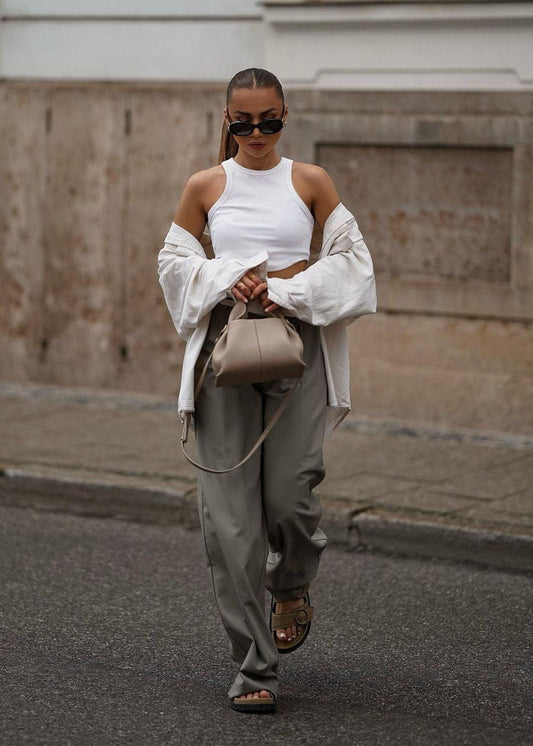 Lucinda Vegan Leather Shoulder Bag Taupe