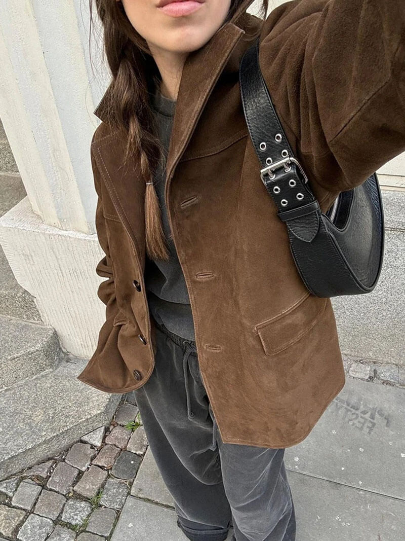 Women's Matilda Faux Suede Cropped Jacket