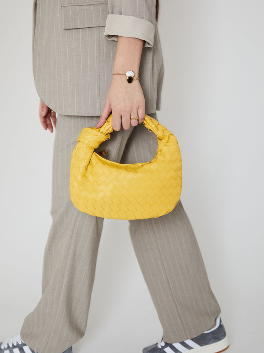 Silva Mini Vegan Leather Handle Bag Yellow