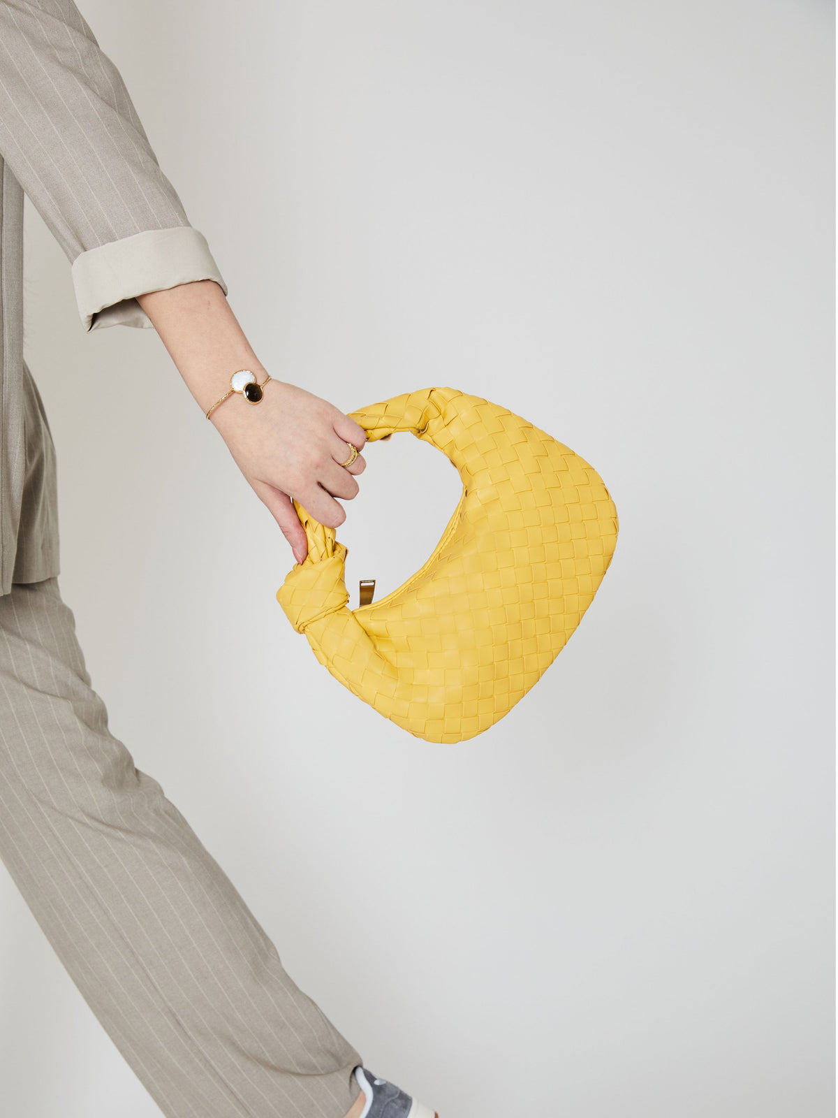 Silva Mini Vegan Leather Handle Bag Yellow