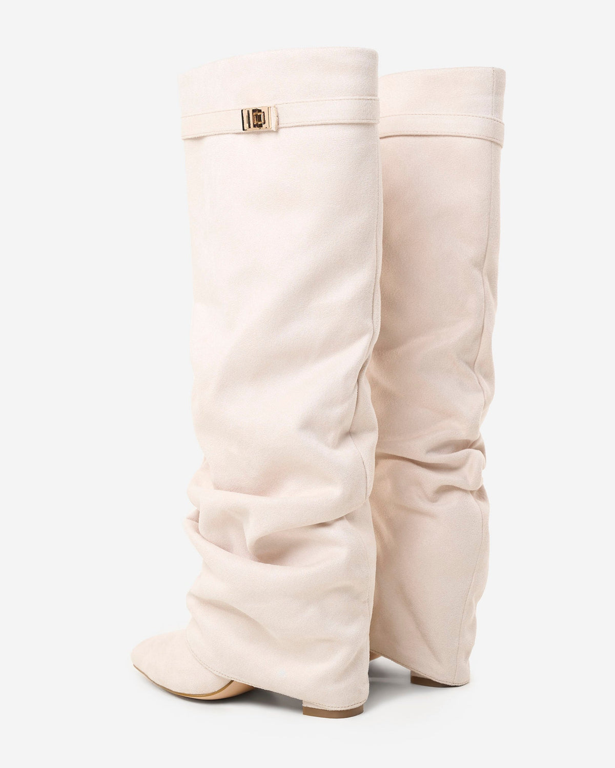 Lavista Slouchy Suede Knee High Boots Creamy
