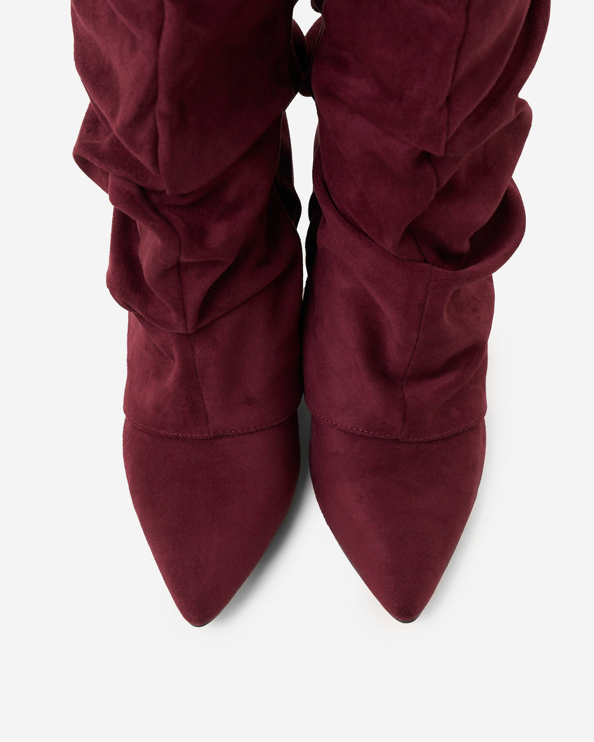 Lavista Suede Knee High Boots Burgundy