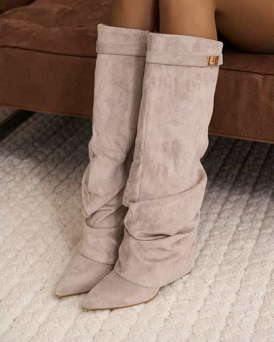 Women's Lavista Slouchy Suede Knee High Boots Taupe