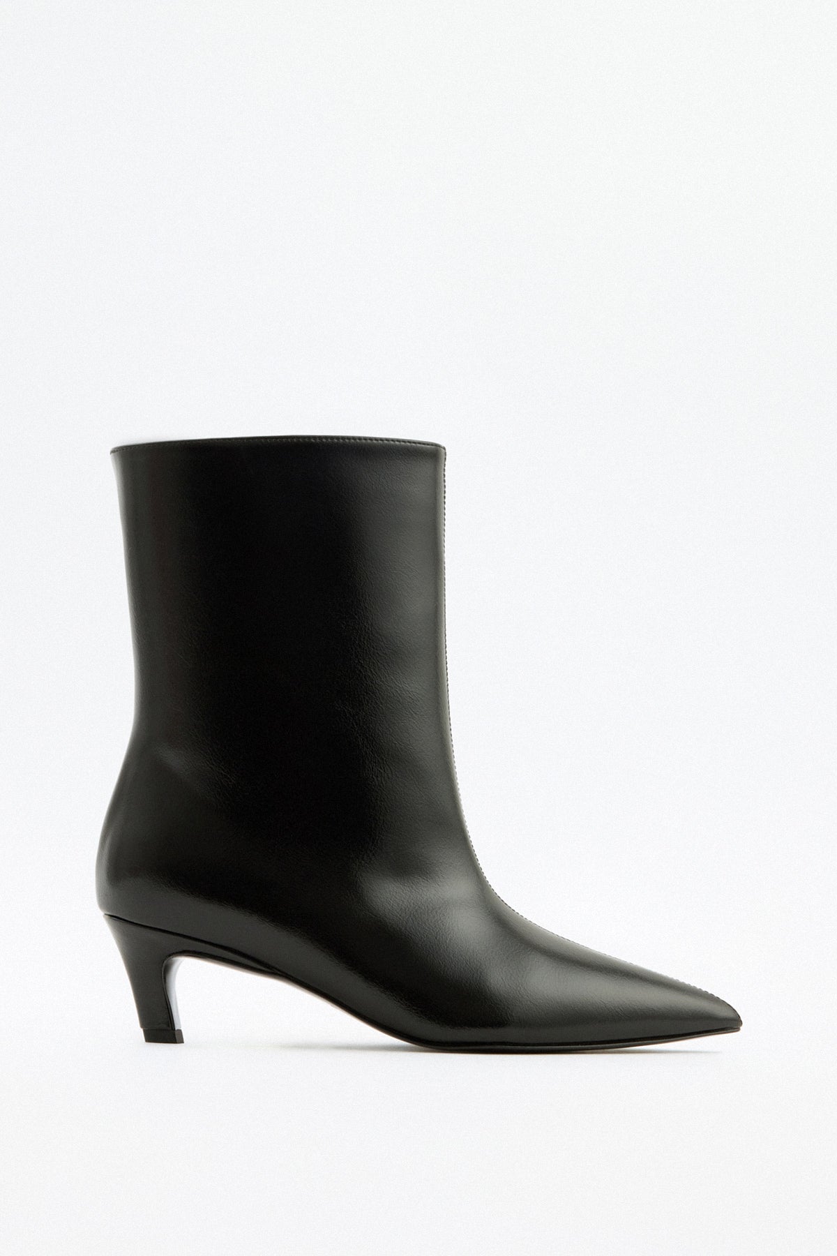 Women's Aria Leather Ankle Boots Pointed Toe Black