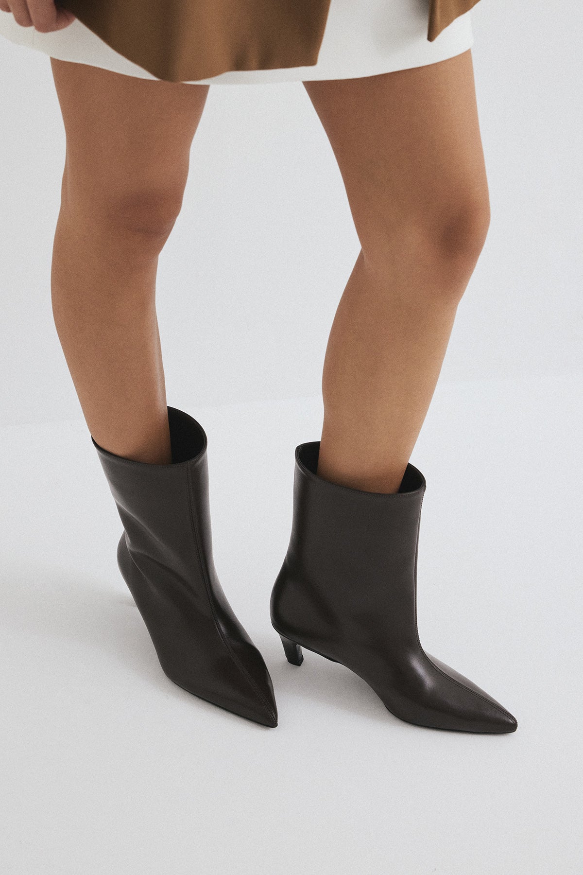 Women's Aria Leather Ankle Boots Dark Brown