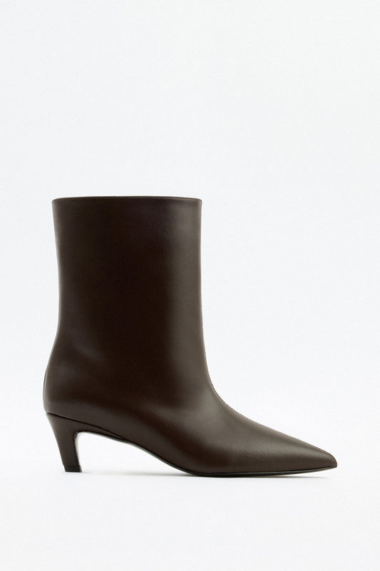 Women's Aria Leather Ankle Boots Dark Brown