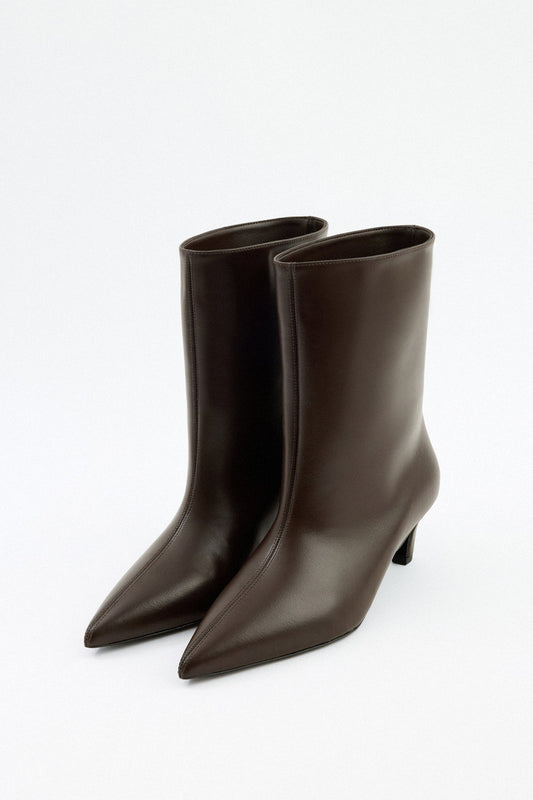 Women's Aria Leather Ankle Boots Dark Brown