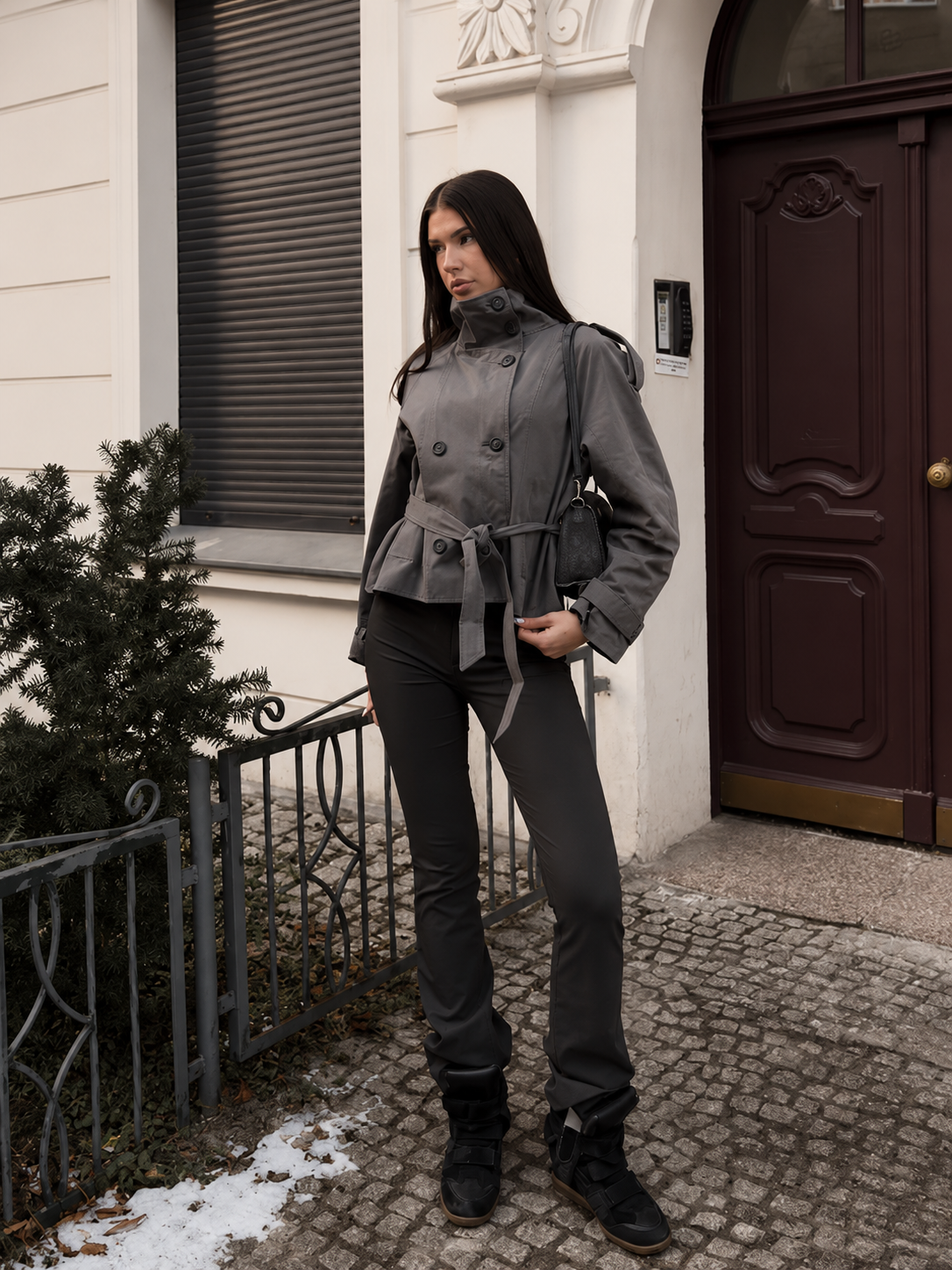 Women's Inès Lace-Up Double-Breasted Trench Jacket