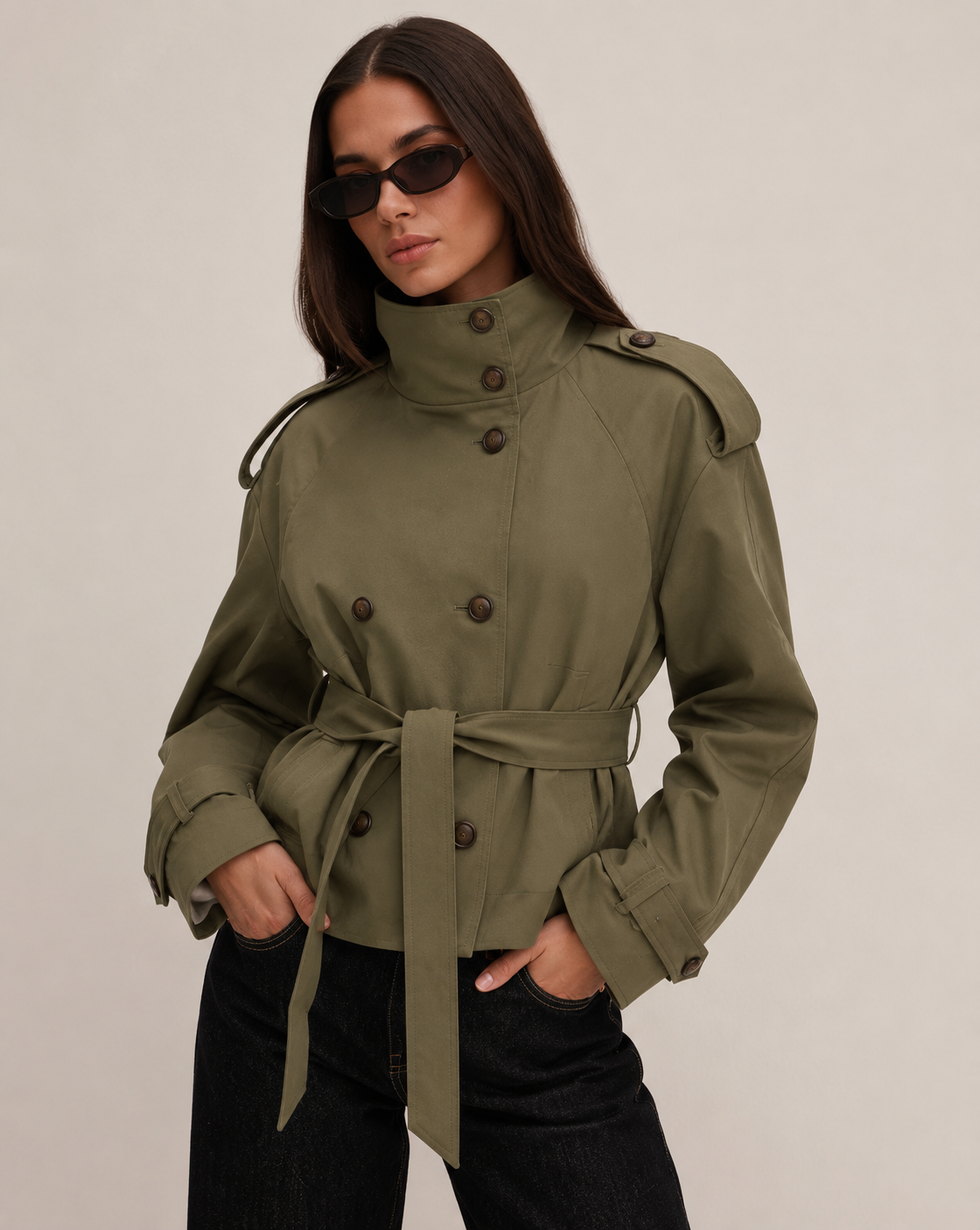 Women's Inès Lace-Up Double-Breasted Trench Jacket