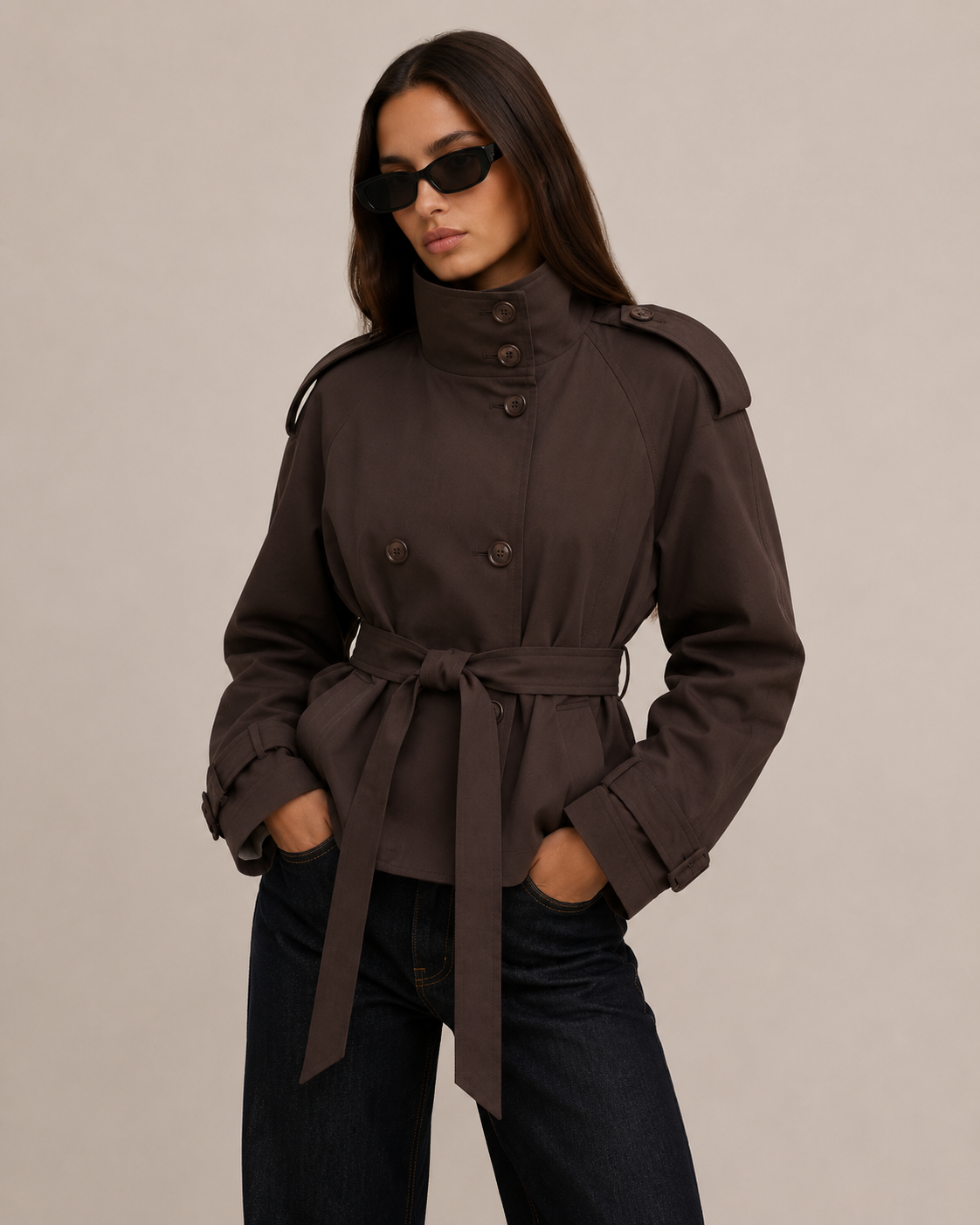 Women's Inès Lace-Up Double-Breasted Trench Jacket