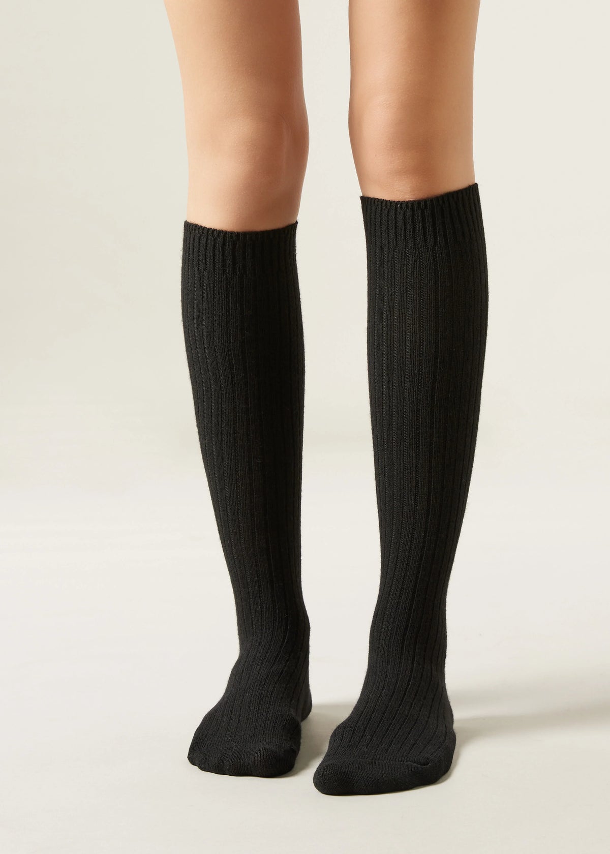Women's Ribbed Wool Knee High Socks