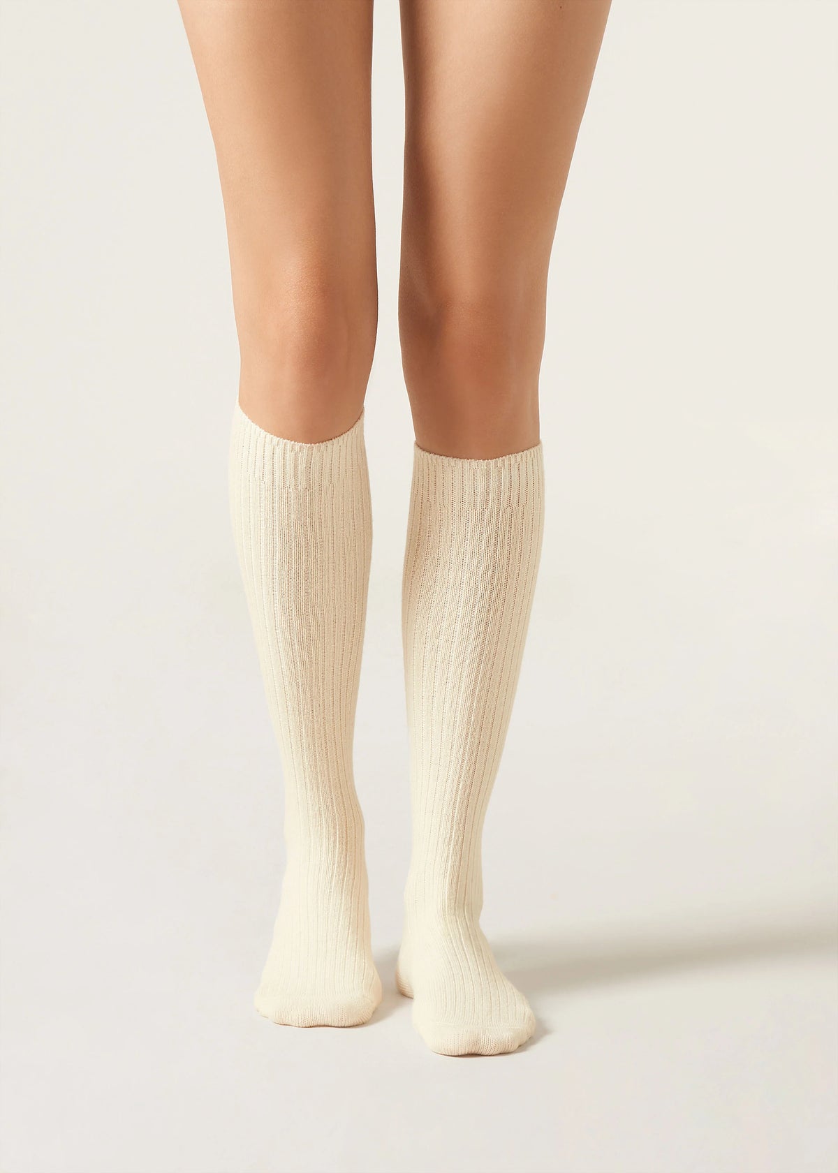 Women's Ribbed Wool Knee High Socks