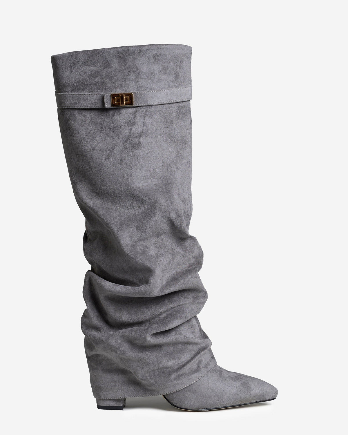 Lavista Slouchy Suede Knee High Boots Grey