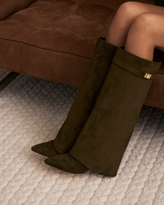 Women's Lavista Suede Knee High Boots Olive Green