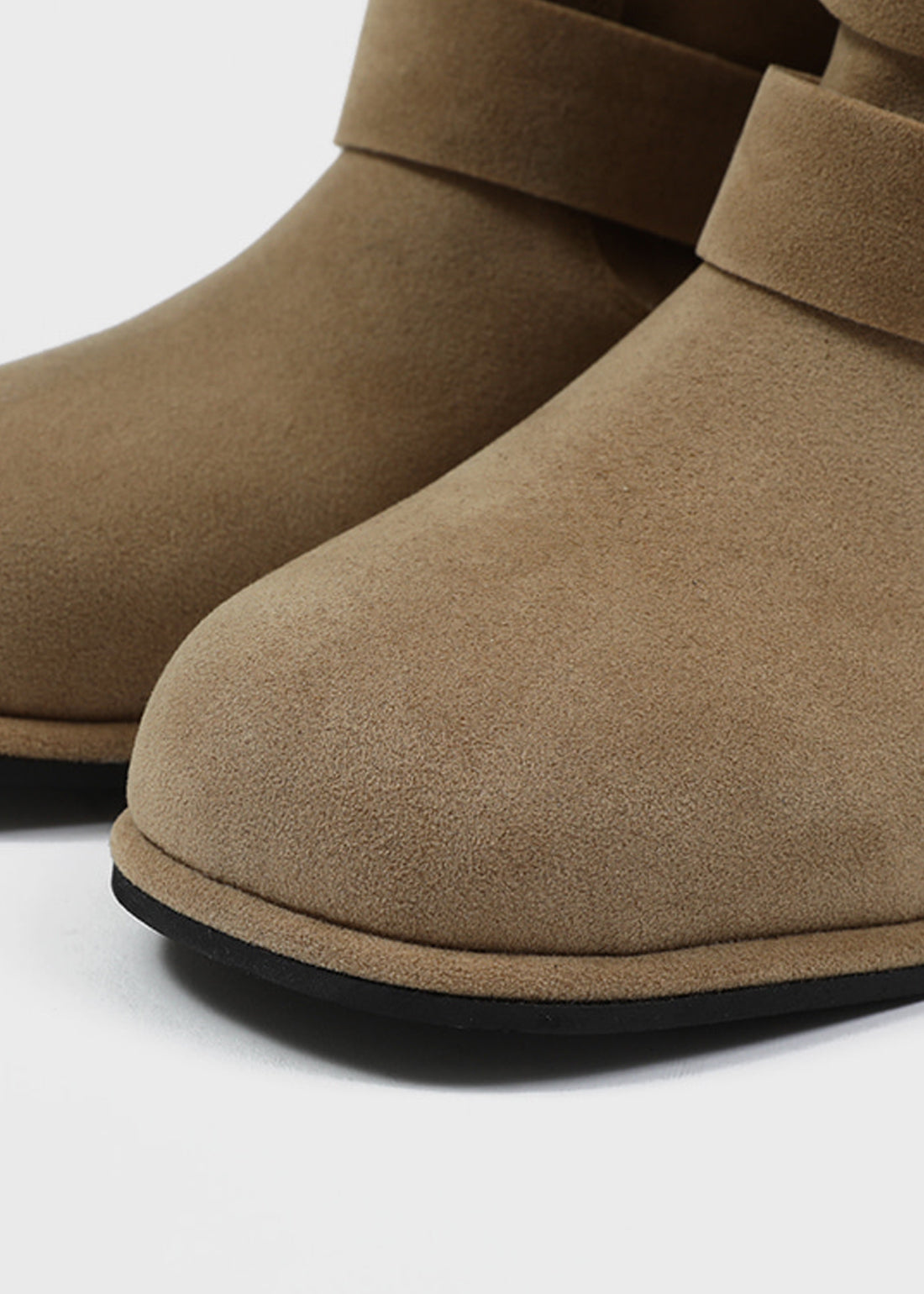 Women's Buckle Folding Suede Mid Boots