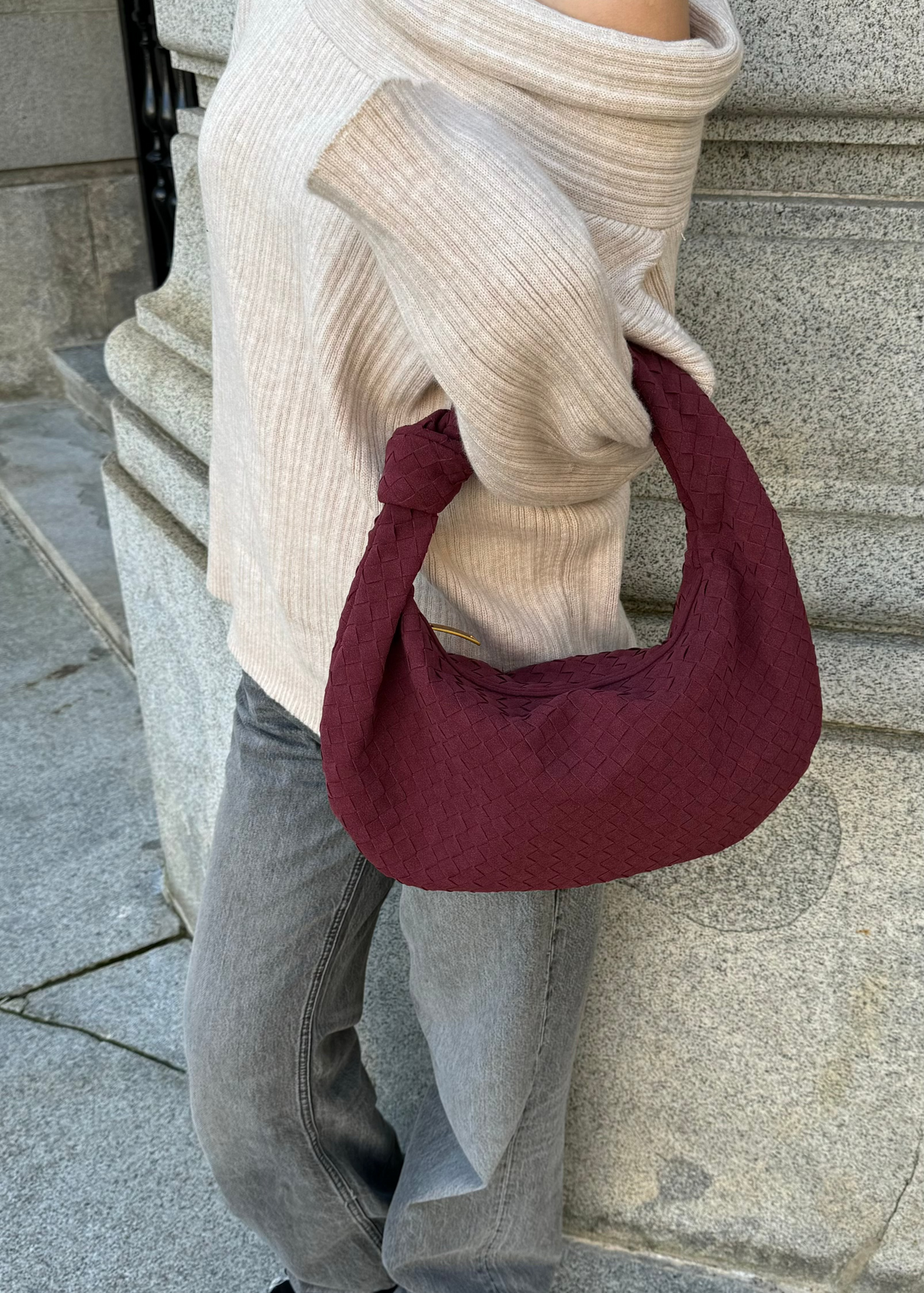 Silva Vegan Leather Shoulder Bag Burgundy