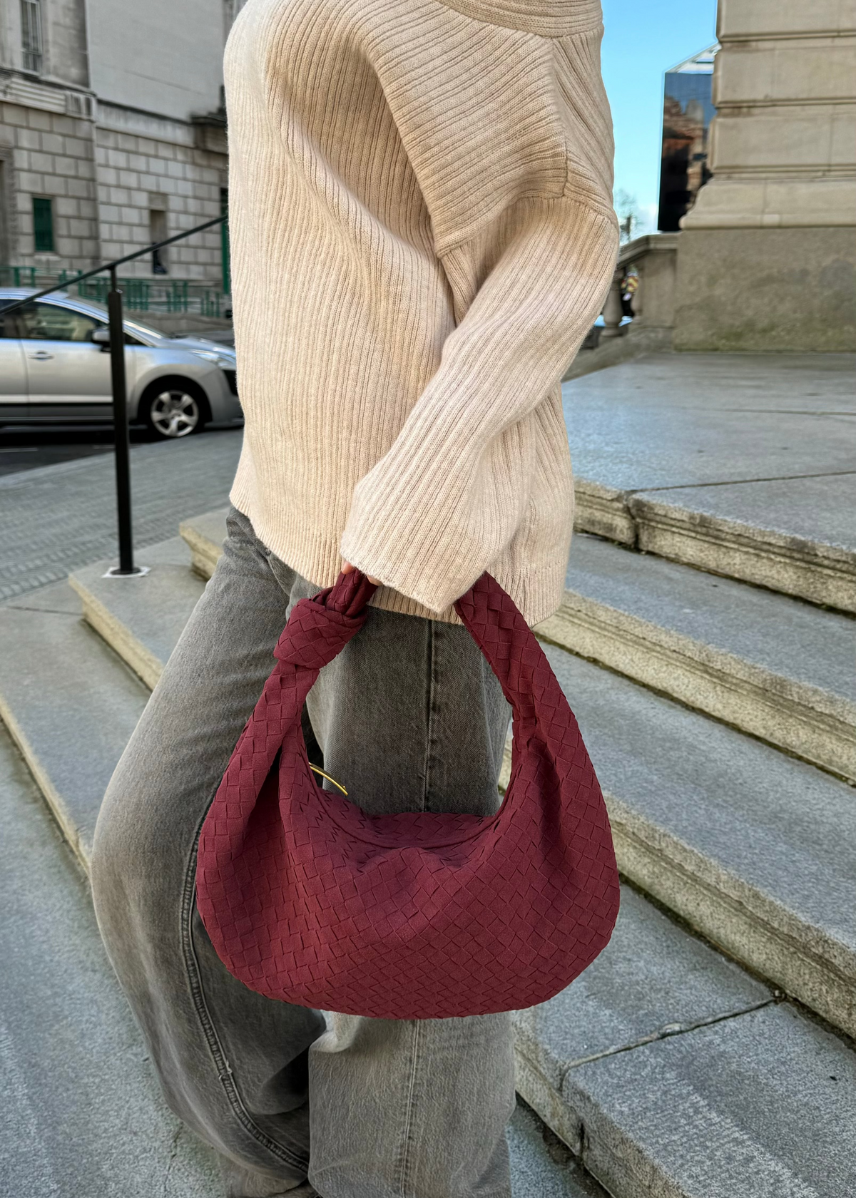 Silva Vegan Leather Shoulder Bag Burgundy