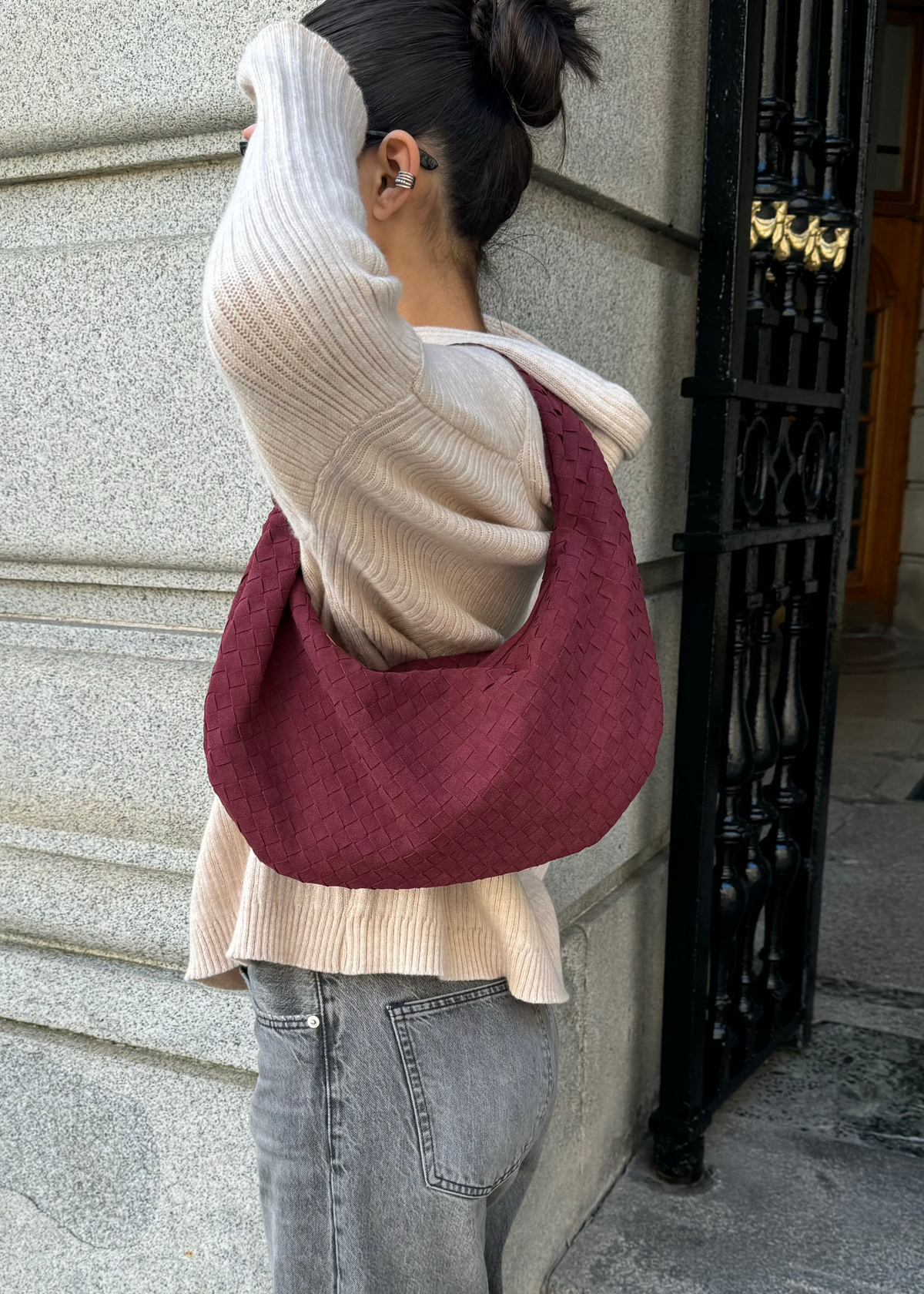 Silva Vegan Leather Shoulder Bag Burgundy