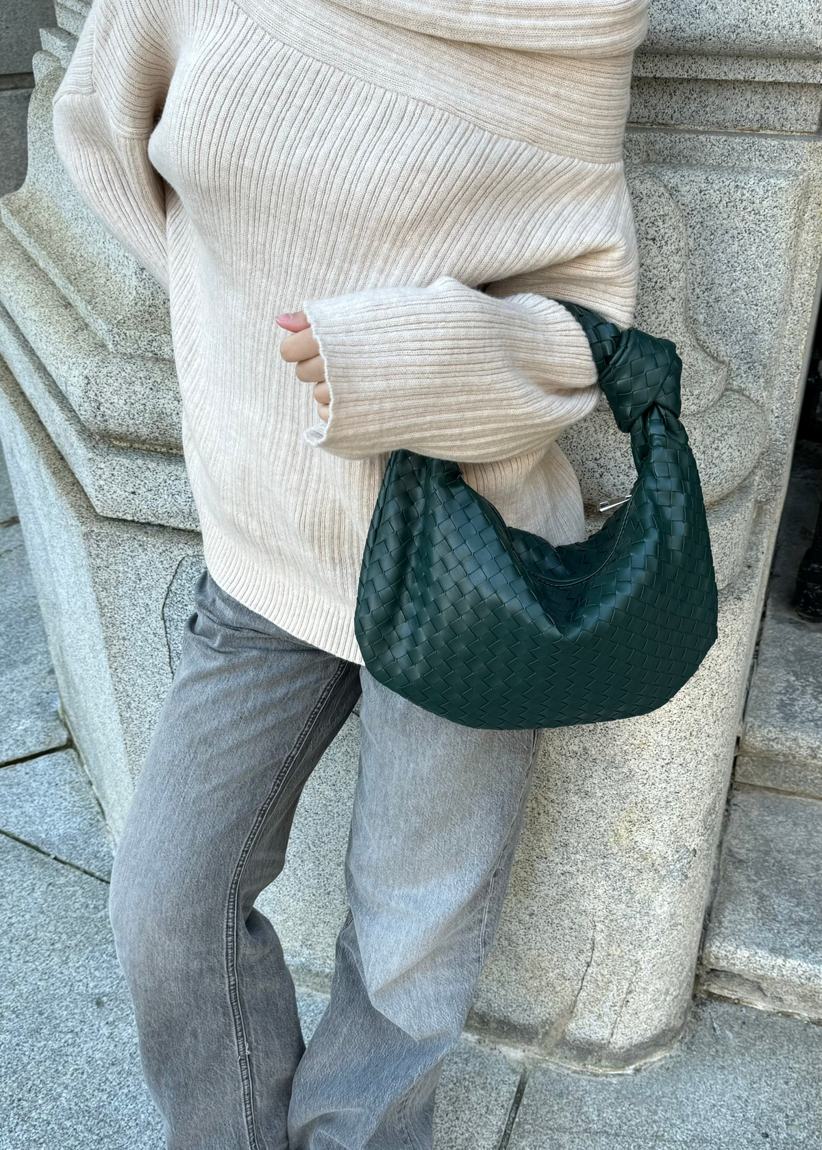 Silva Vegan Leather Shoulder Bag Dark Green