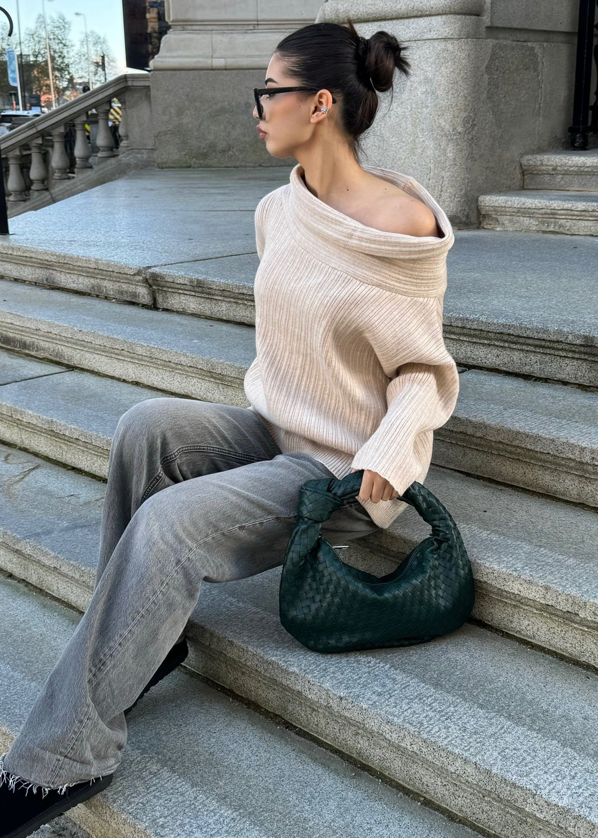 Silva Vegan Leather Shoulder Bag Dark Green
