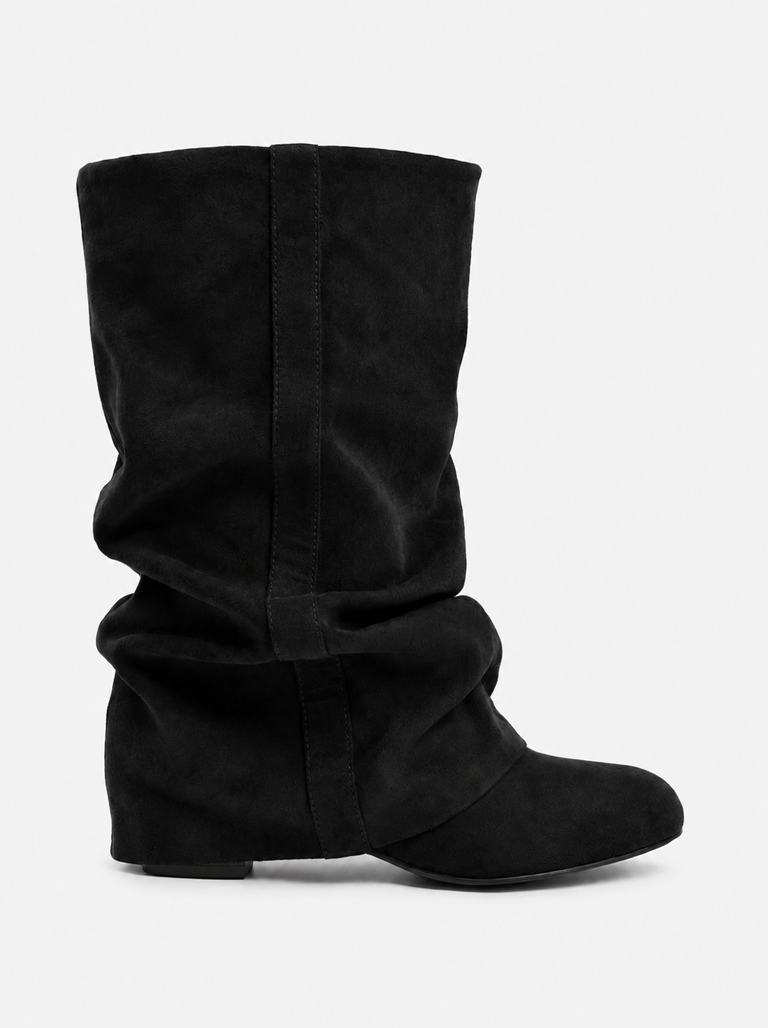 Emilia Slouchy Suede Boots Black
