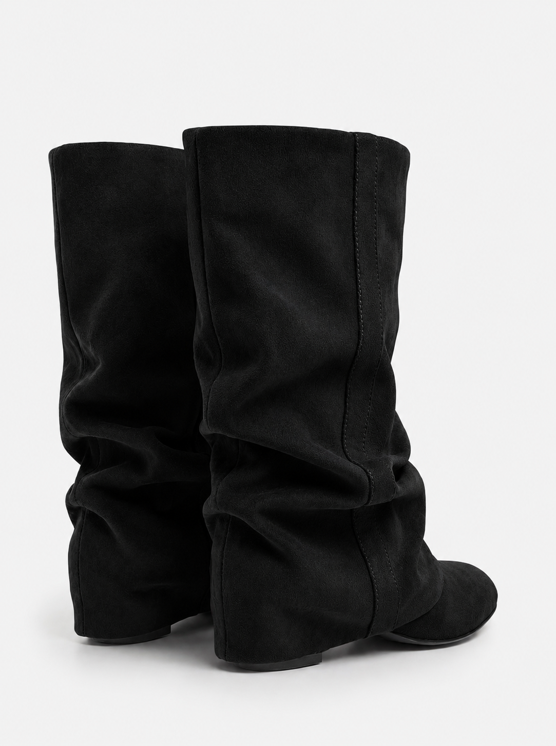 Emilia Slouchy Suede Boots Black