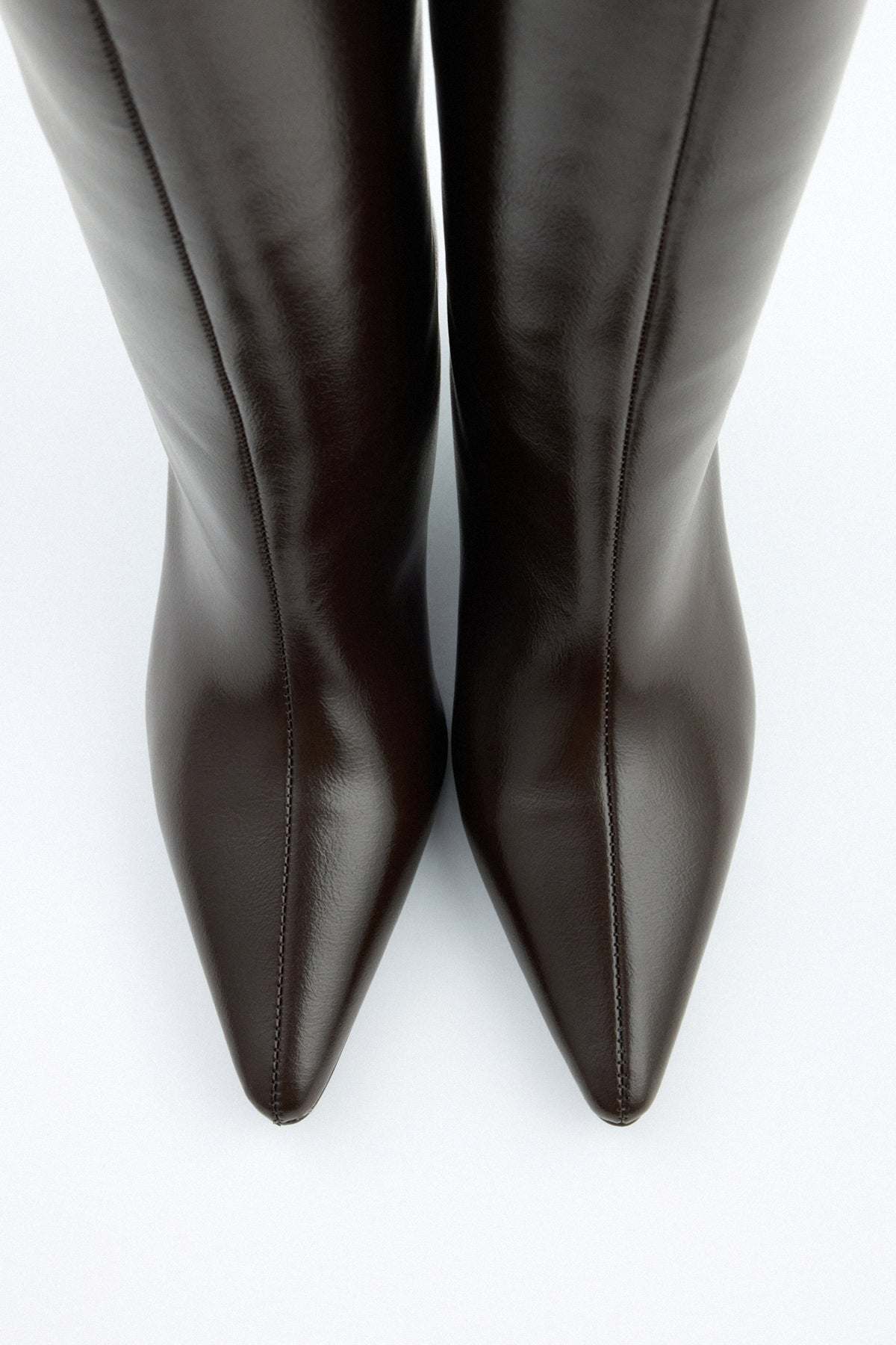 Women's Mona Leather Knee High Boots Dark Brown