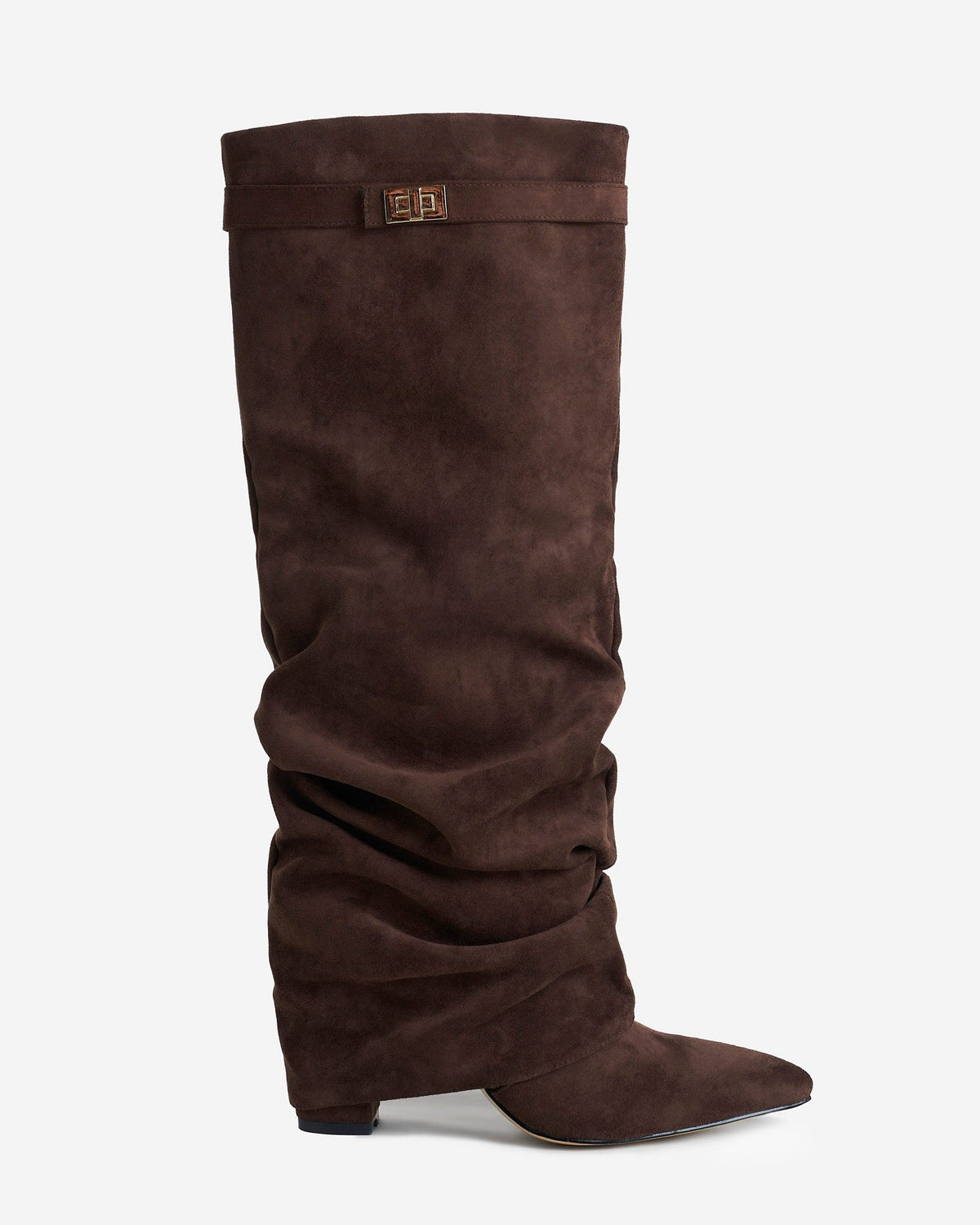 Lavista Slouchy Suede Knee High Boots Dark Brown