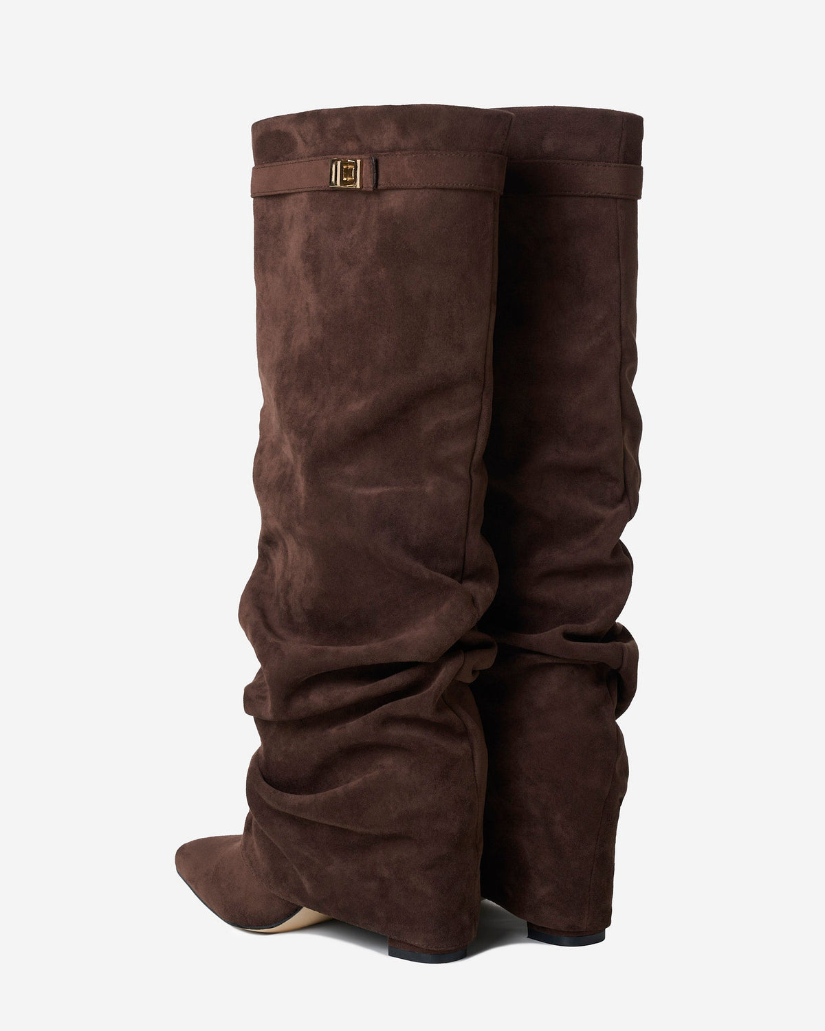 Lavista Slouchy Suede Knee High Boots Dark Brown