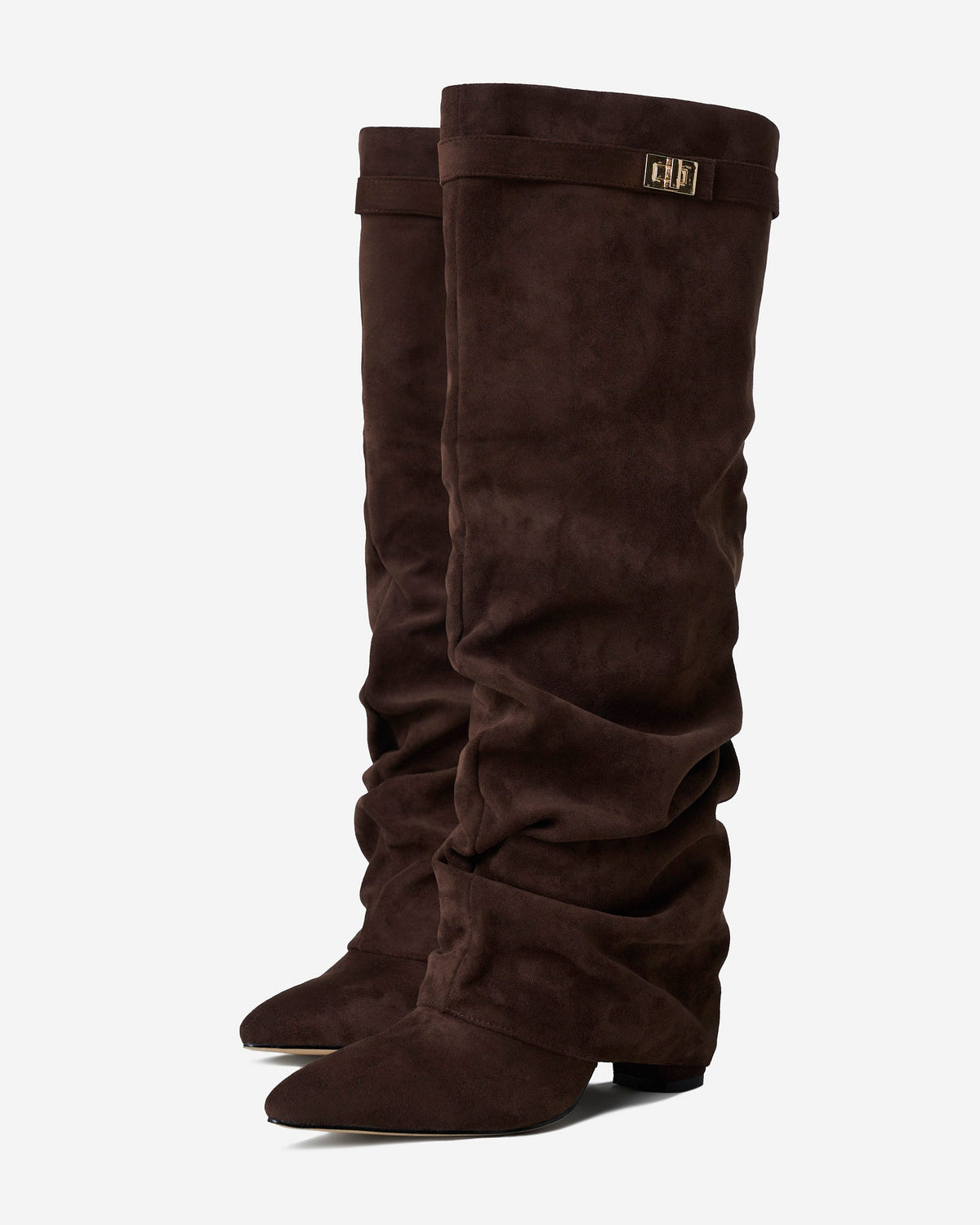 Lavista Slouchy Suede Knee High Boots Dark Brown