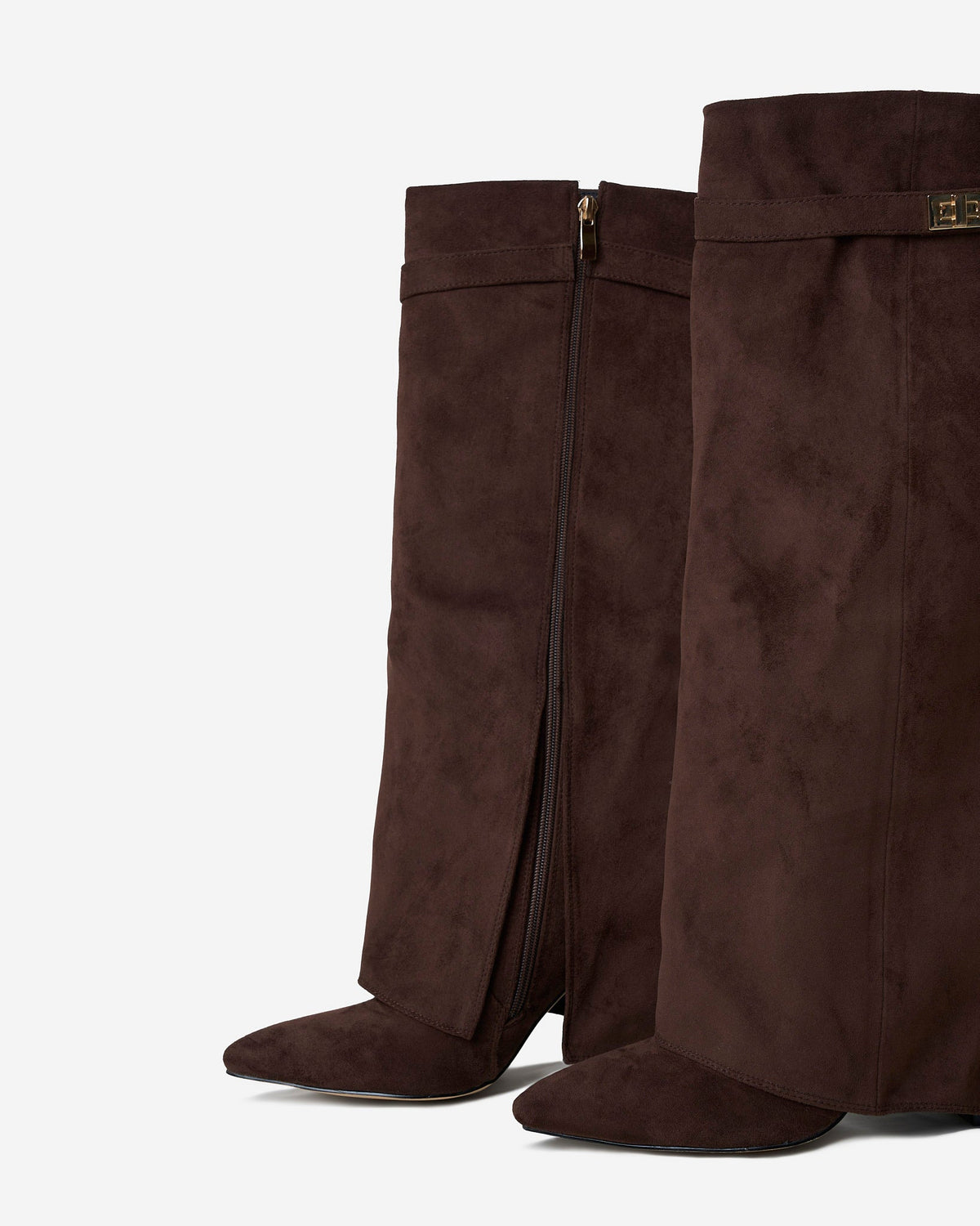 Lavista Suede Knee High Boots Dark Brown