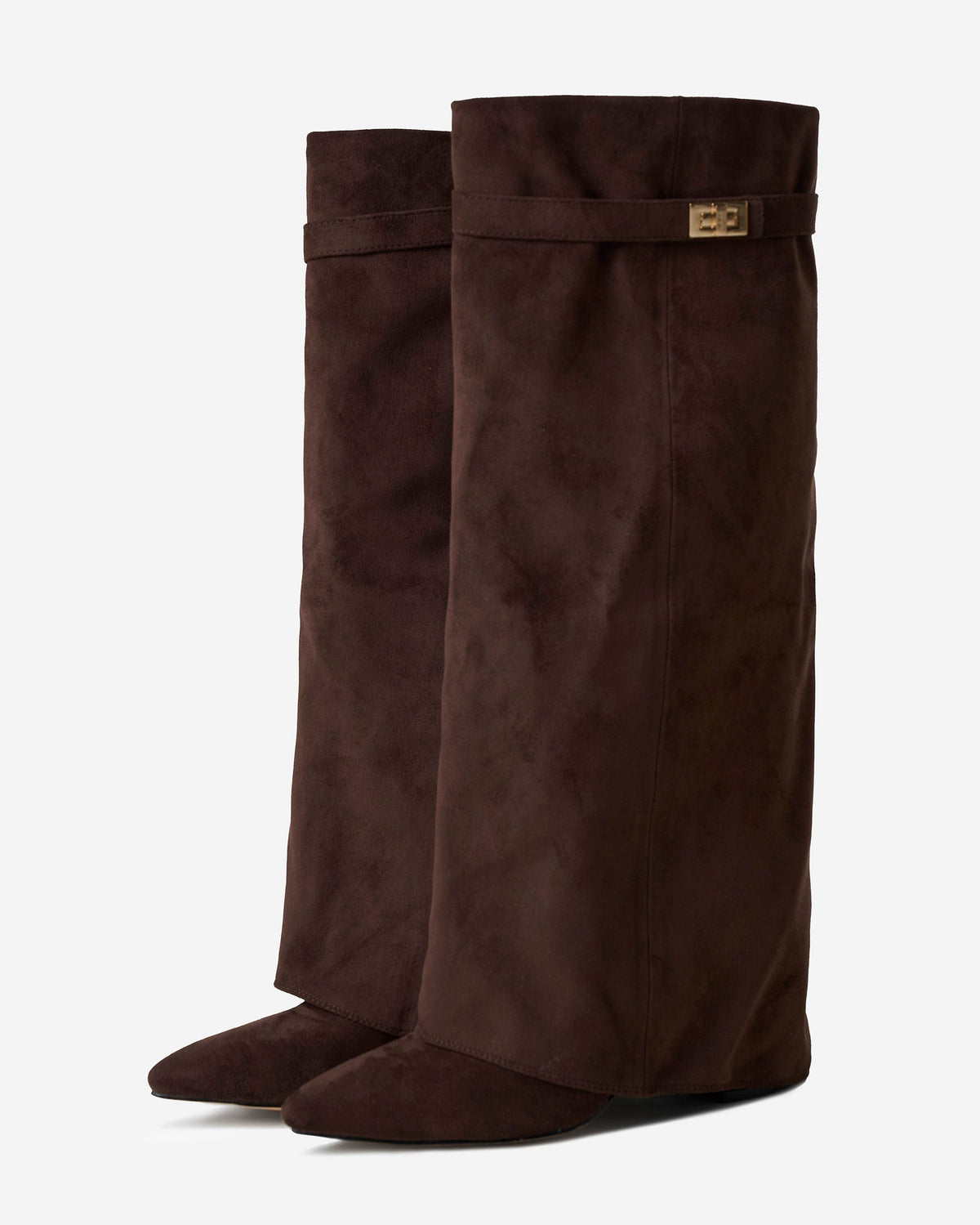 Lavista Suede Knee High Boots Dark Brown