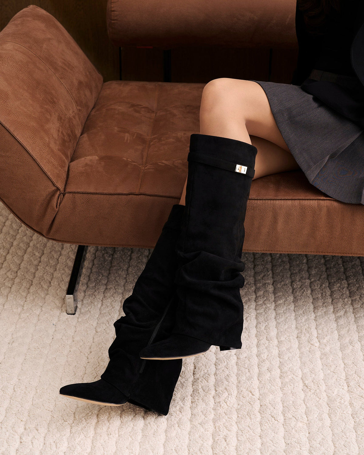 Women's Lavista Slouchy Suede Knee High Boots Black