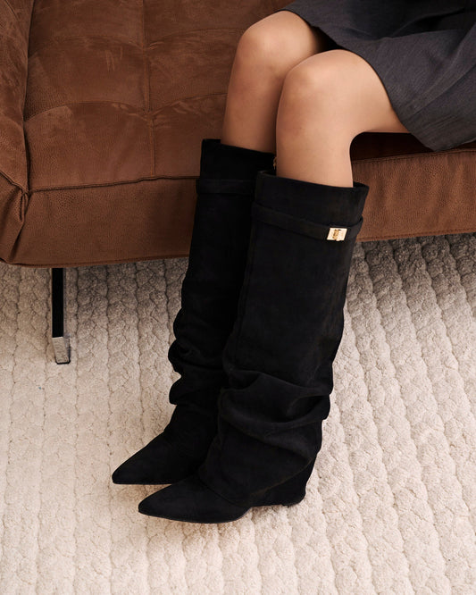 Women's Lavista Slouchy Suede Knee High Boots Black