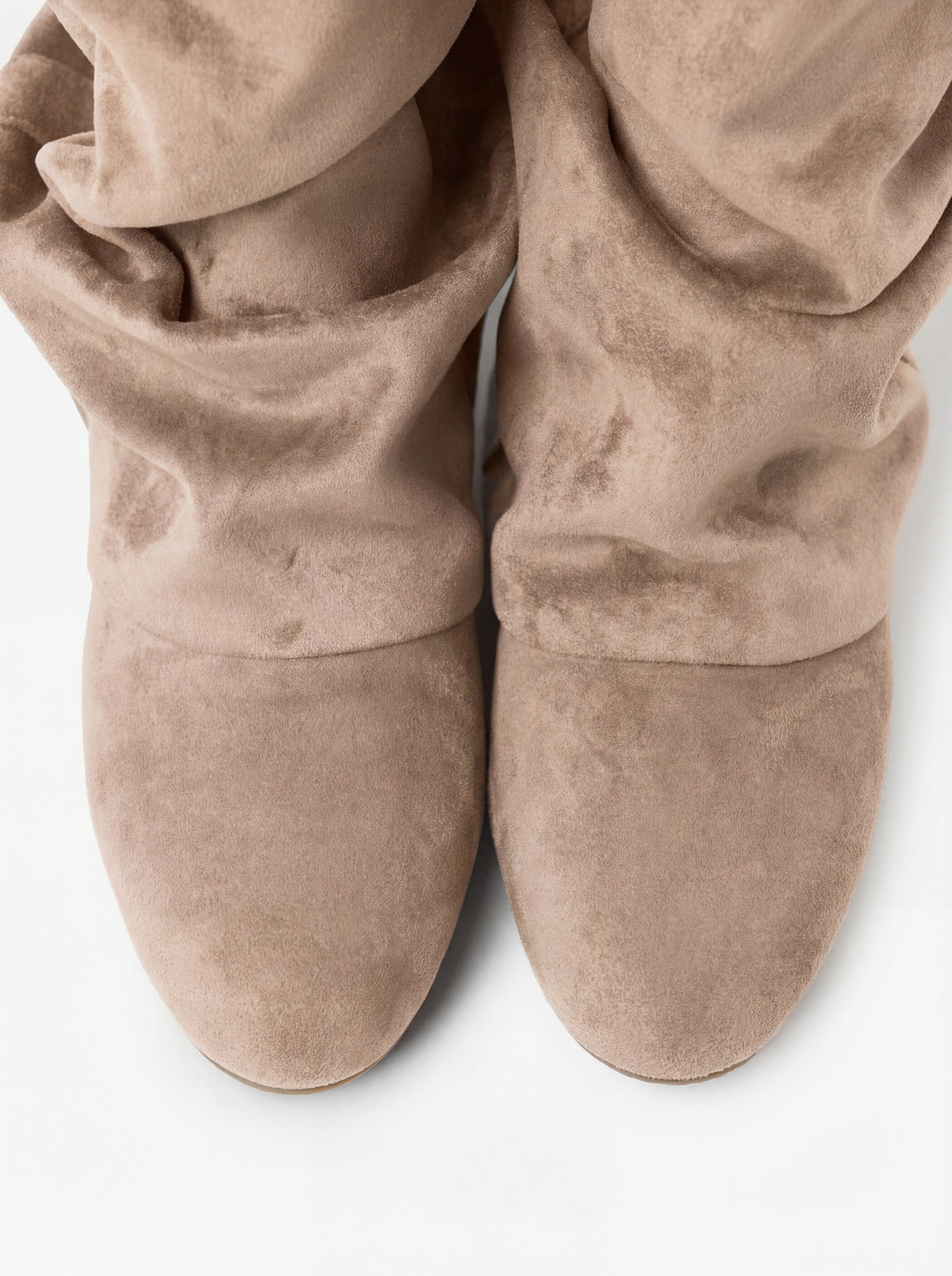 Emilia Slouchy Suede Boots Beige