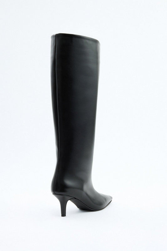 Women's Mona Leather Knee High Boots Black