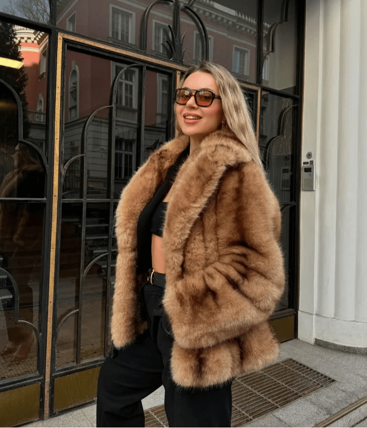 Women's Fiona Faux Fur Coat Brown