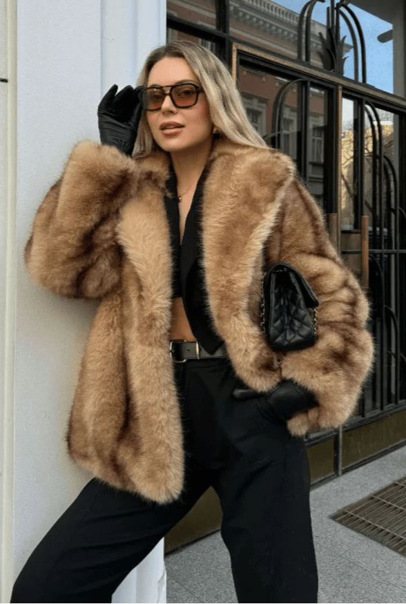 Women's Fiona Faux Fur Coat Brown