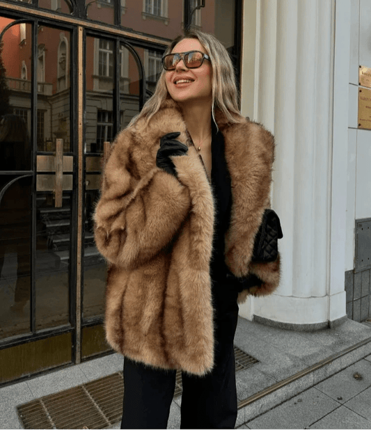 Women's Fiona Faux Fur Coat Brown