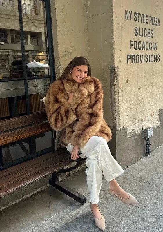 Women's Fiona Faux Fur Coat Brown