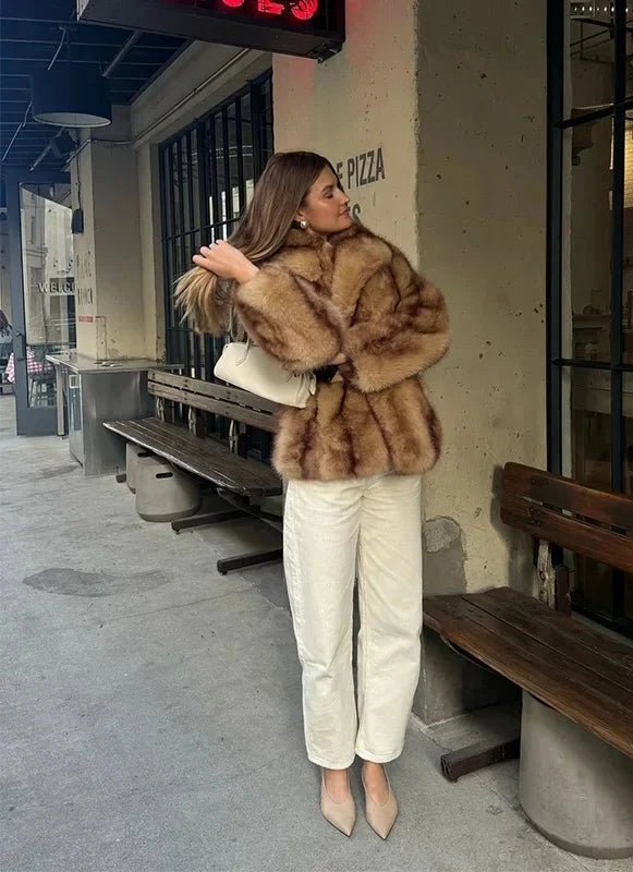 Women's Fiona Faux Fur Coat Brown