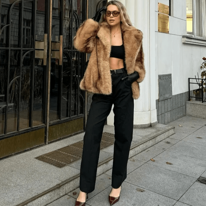 Women's Fiona Faux Fur Coat Brown